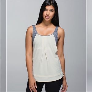 NWT Lululemon Run Times Tank - Heathered Ghost / Plush Petal Black Ghost / Ghost